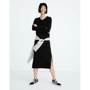 Madewell Midi Merino Wool Sweater Dress - Black